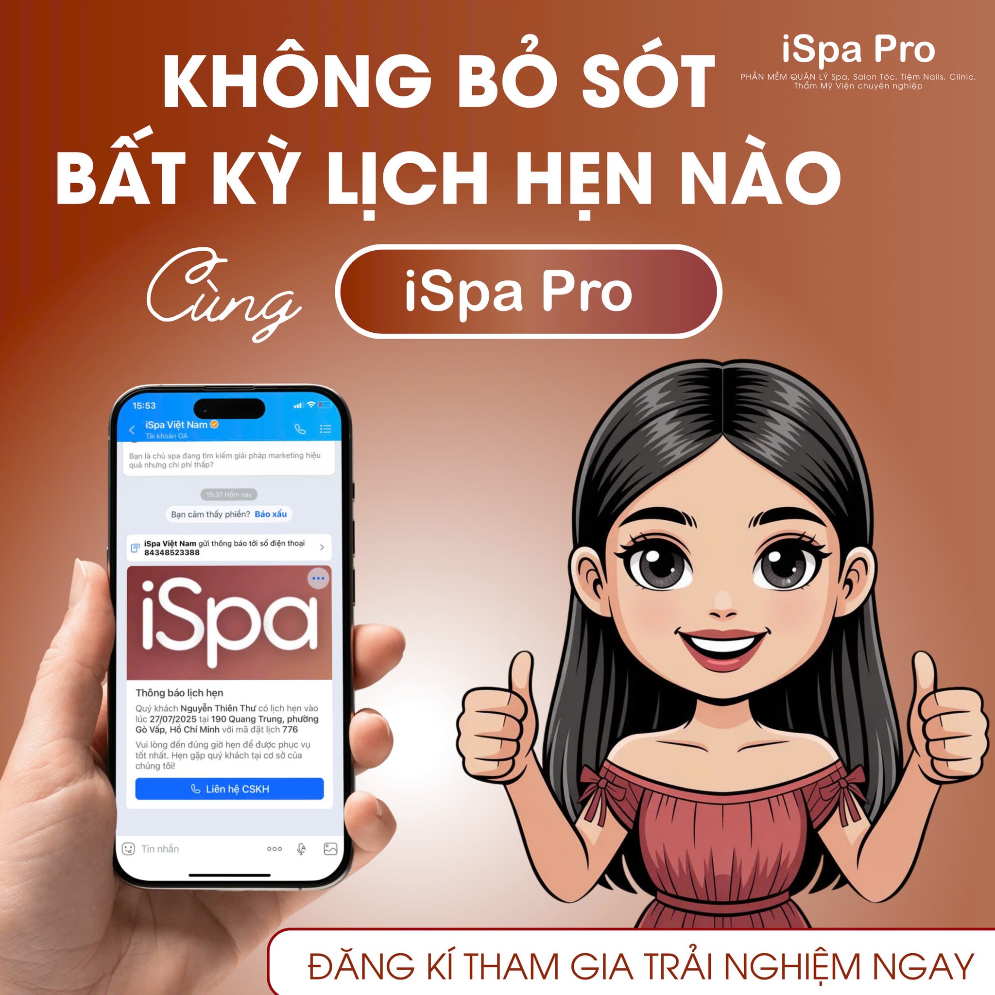 Sắp xếp lịch hẹn thông minh iSpa Pro