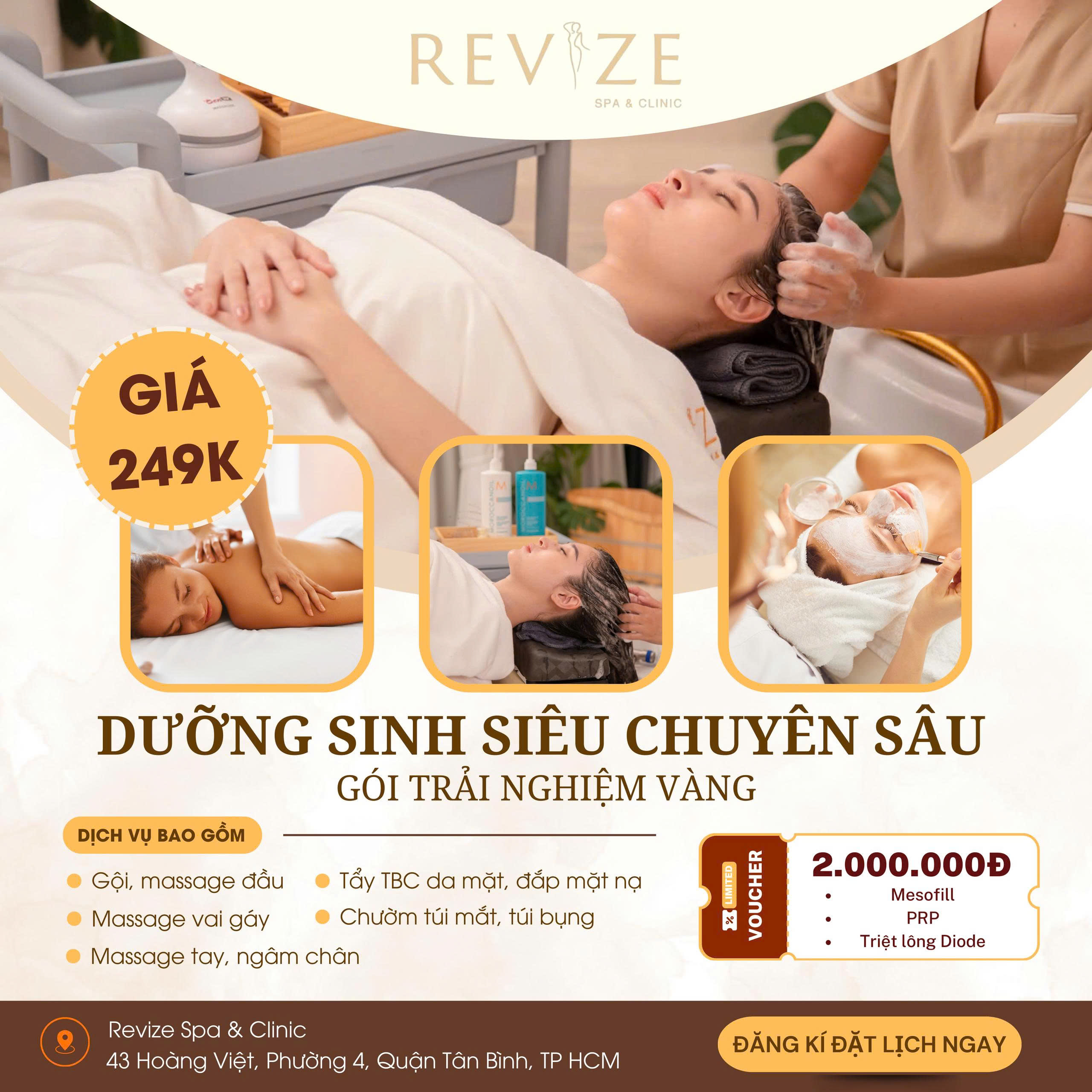 Combo gội đầu thảo mộc (30p) + Massage mặt (10p) + Massage Cổ - Vai - Gáy (45p)