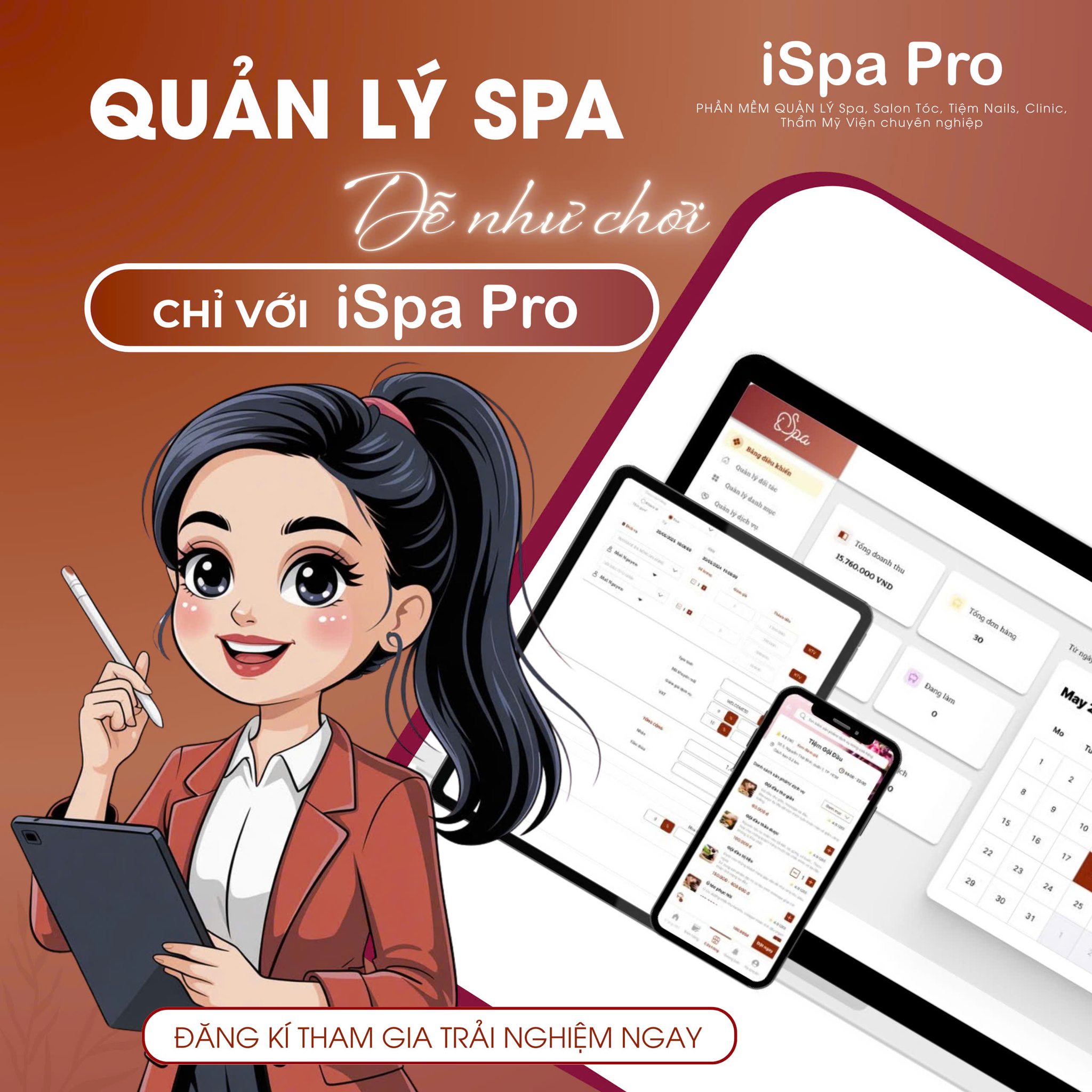 Tính lương hoa hồng iSpa Pro